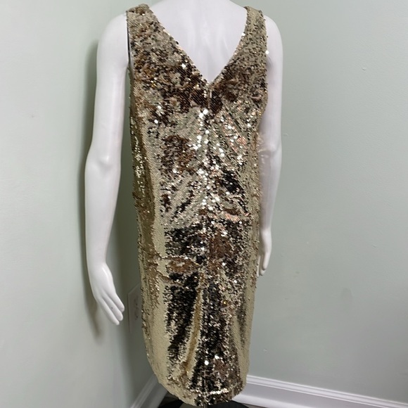 Loft Sequin Golden Beauty Mini Dress - HOCO PROM* size 10 - Picture 4 of 6